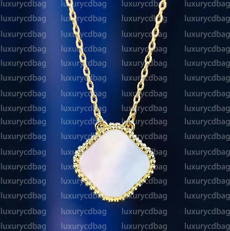 Designer Jewelry Classic 4 Four Leaf Clover Pendant Necklaces Mother of Pearl Stainless Steel Plated Gold 18K for Women Girl Mothe203O