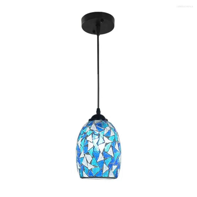 Pendant Lamps Mediterranean Blue Mosaics Dining Room Classic Kitchen Lamp Bar Cafe Shops Light