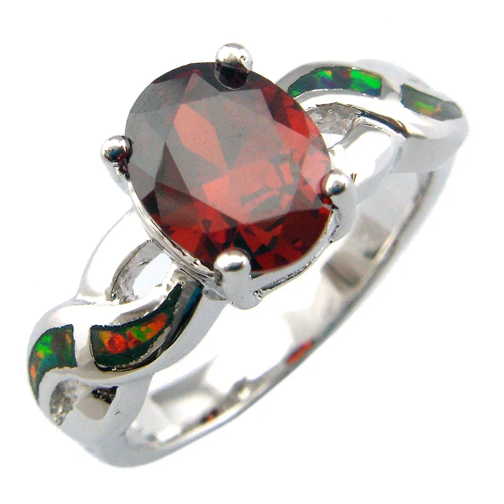 Fashion Fire Opal Ring Red Garnet Stone Ring Nieuwe ontwerpen Mexicaans Mexicaans