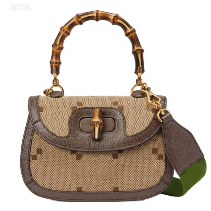 حقيبة الموضة تصميم رجعية للسيدات الفاخرة Bamboo حقيبة يد واحدة الكتف مع حزام قابل للفصل مع الكتف الكتف Cross Bag 675797