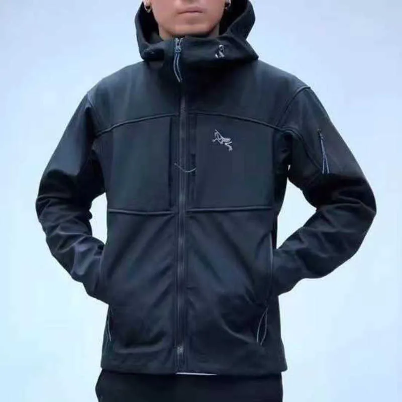 Arc Herren-Designer-Plüschjacke, Damen-Softshell, warm, winddicht, wasserdicht, Kapuzenmantel, Outdoor-Mode, Sportbekleidung