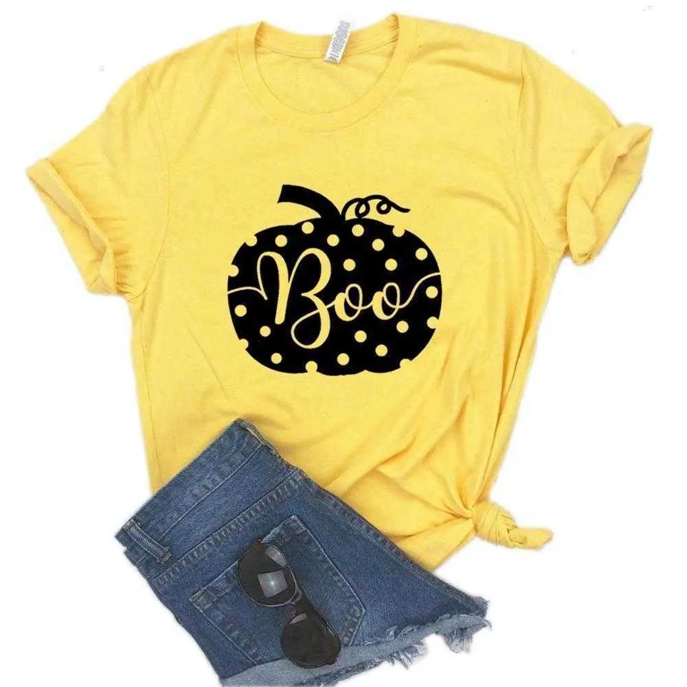 Boo Pumpkin Halloween Print Tops Women Hipster Funny T-shirt Lady Yong Girl 6