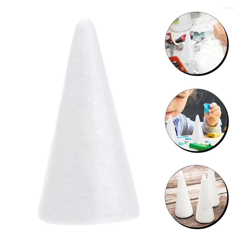 Flores decorativas Cones CoeDiy Tree Crafts White Styrofoamchristmas Craft Polystyrenenments Crianças Florais Supplies Centerspipe Central