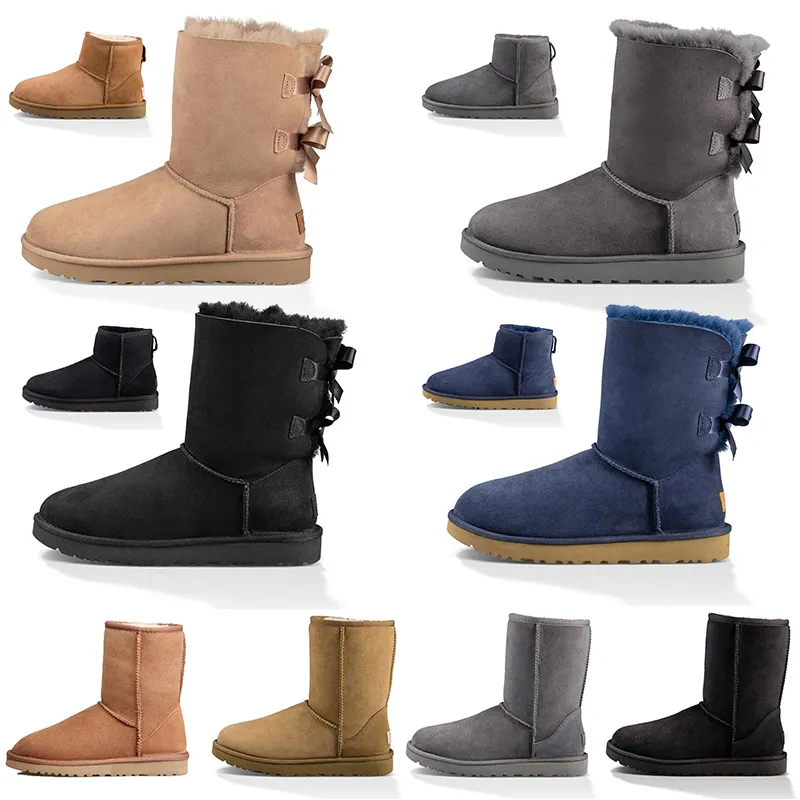 Schneestiefel, Winter, warm, Designer-Stiefelette, AUS Booties, modische Plattform, Wanderschuhe, Kastanie, Khaki, Schwarz, Braun, Fliege, Top, modische Damen-Damen-Trainer, Turnschuhe