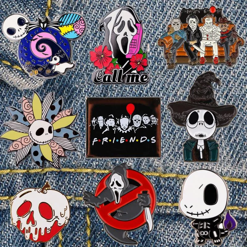 Spille The Nightmare Before Christmas Halloween Badges Pins Pin Bag a spillo sugli accessori regalo di gioielli con zaino