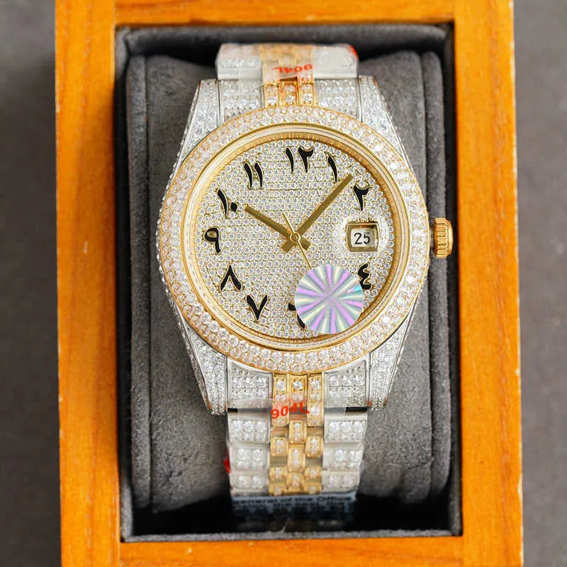2023wristwatches 다이아몬드 남성 시계 남성용 자동 기계식 시계 41mm Busins ​​Wristwatch 클래식 팔찌 Ladi Wristwatch Montre de Luxe
