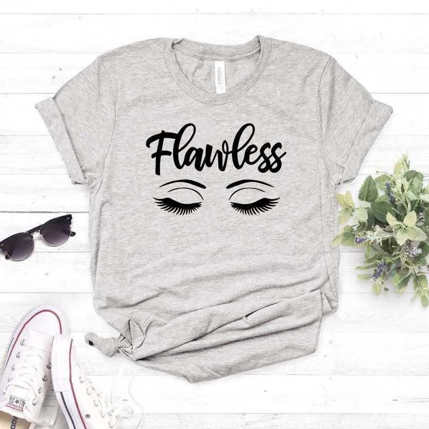 Camisetas impecáveis ​​de cílios impecáveis ​​camisetas hipster engraçado Lady Yong Girl Top Tee