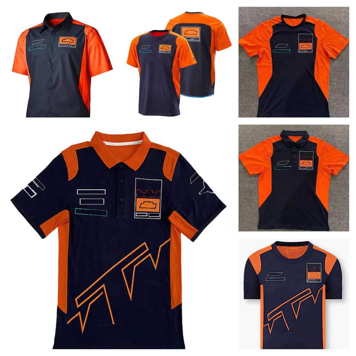 2021-F1 tuta da corsa a maniche corte serie Ricciardo squadra uniforme poliestere ad asciugatura rapida T-shirt girocollo può essere personalizzata