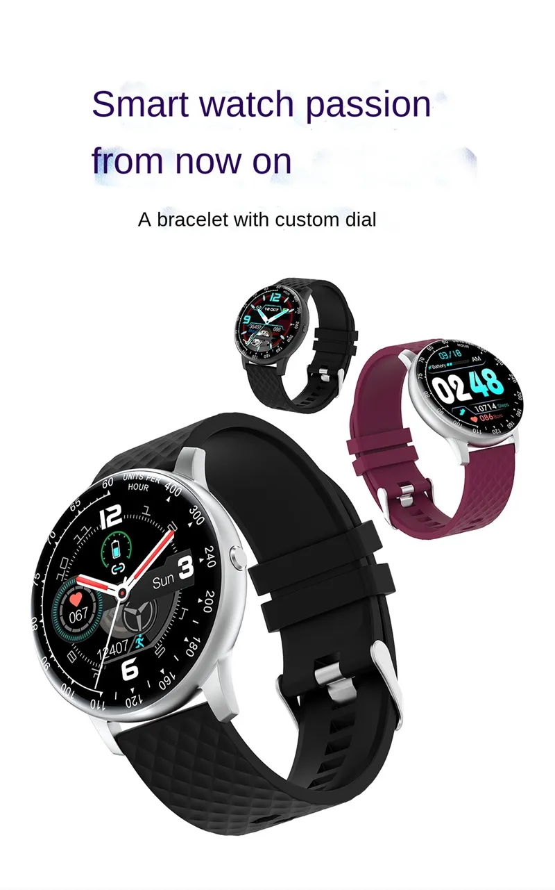 H30 Smart Watch Bracelet Full Touch Screen Heart Rate Blood Oxygen Sleep Tracker Smartwatch for Android iOS 2024