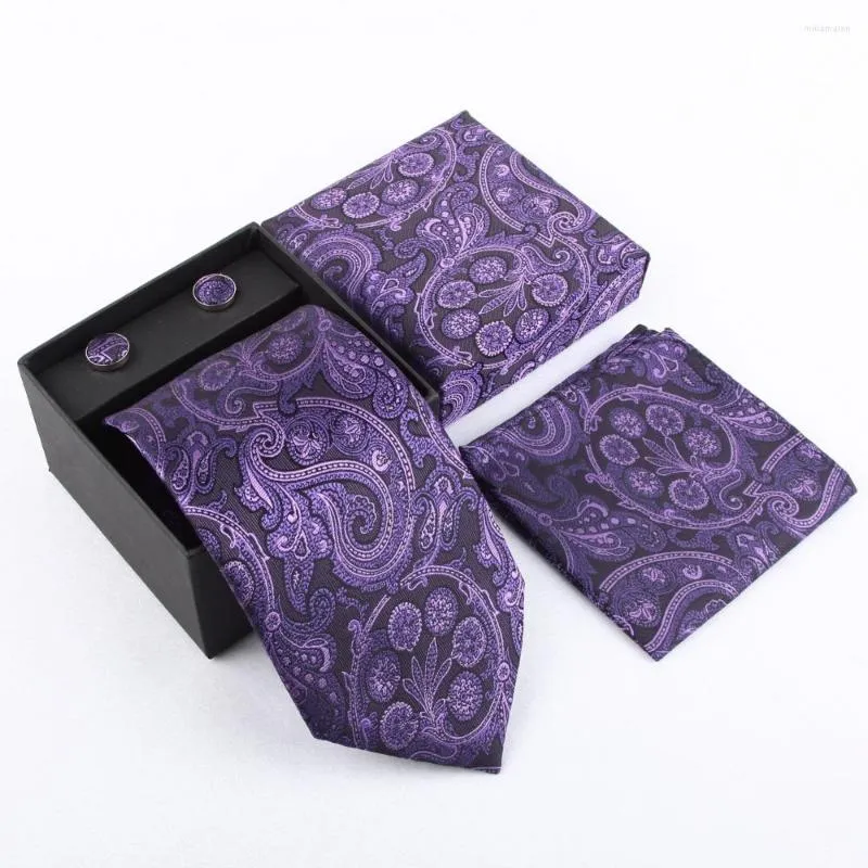 Bow Ties Hooyi 2022 Nek Tie Set Floral For Men Fashion Dakserchief Cufflinks Gift Box Wedding Pocket Square