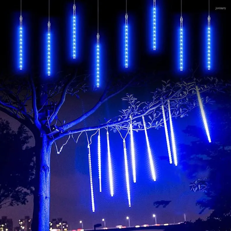 Strings Thrisdar 50CM 8 Tube LED Meteor Shower Rain Light Waterproof Drop Icicle Snow Falling Raindrop For Wedding Xmas Tree Decor