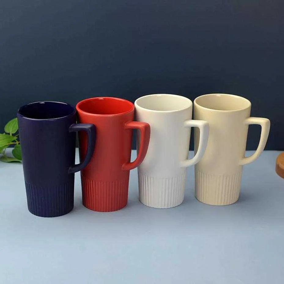 600 ml keramische kopjes matte koffiemok grote capaciteit creatief drinkware coffe thee cup nieuwigheid cadeau