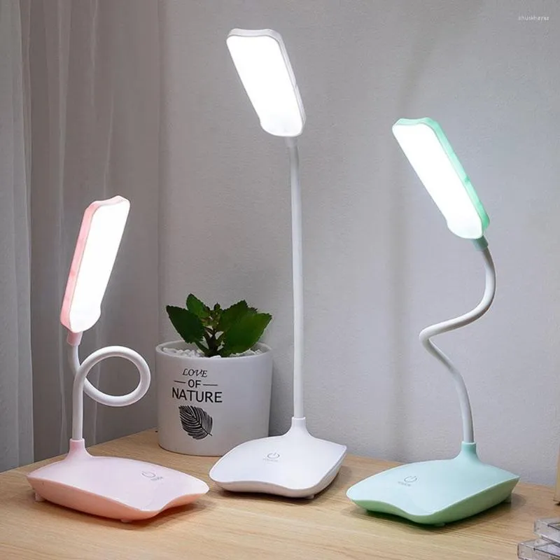 Masa lambaları LED lamba 3 Modlar Göz Koruma Yatak Yatağı Dimmitable Okuma Ofisi Katlanabilir Çimlenebilir Anahtar 5V USB NGIHT Işık