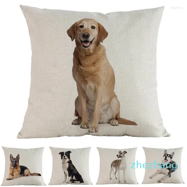 Taie d'oreiller pour chiens de grande race, célèbre au monde, le Labrador, berger, Husky, Doberman, Whippe, housse de décoration pour canapé et chaise de maison