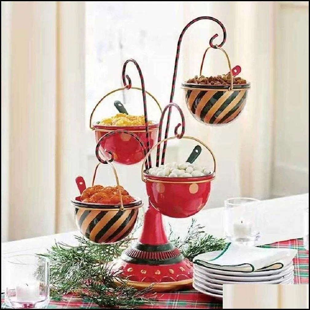 christmas dessert storage rack table fruit double layer cake stand candy plate snack tray xmas snack rack christmas decor bowl h1020