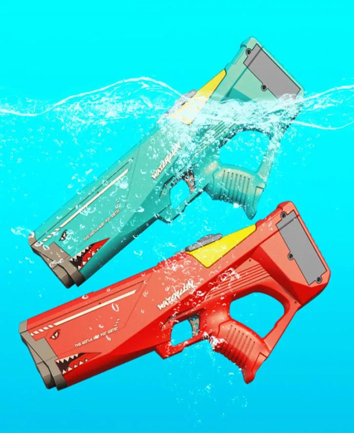 Roclub Pistola de agua eléctrica automática Ráfagas de juguete Juego de verano Juguetes de pistola de agua 500ML Tiburón Juguete de playa de alta presión Niños Lucha contra el agua 22076814101