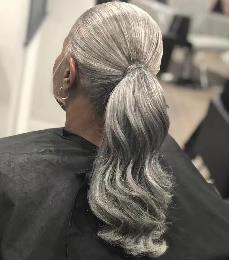 Grey ponytail draw string hair pcs clipin Heidi Amazon.com : Short Gray Drawstring Ponytail Loose Curly Grey  main image 3