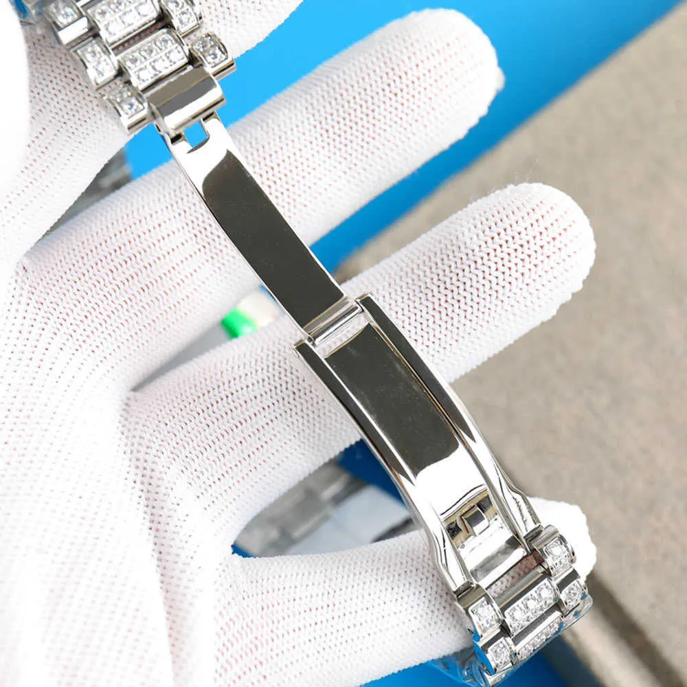20232V0M zegarek na rękę Diamentowy zegarek Męskie automatyczne zegarek mechaniczny 41 mm ze stalową bransoletką stalową z diamentem
