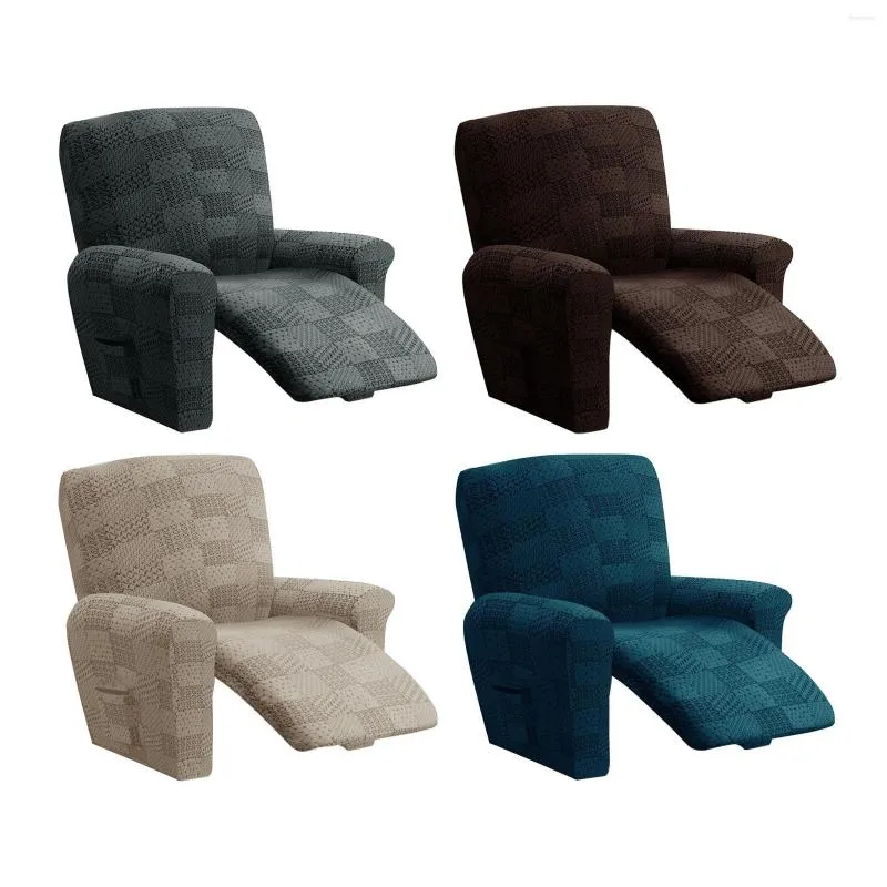 Tampas de cadeira de cadeira grossa sofá de tampa de reclinável Proteção completa 4 peças equipadas laváveis ​​com bolso para a sala de estar