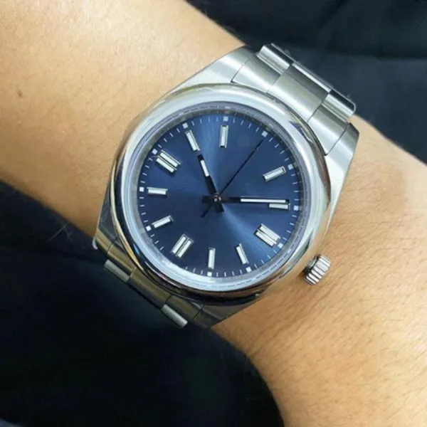 St9 Męski automatyczny zegarek mechaniczny Sapphire Mirror 124300 Baby Blue Dial Luksusowy sport