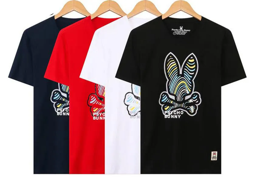 Camiseta psicobnia de hombres marca de moda versátil estampado calavera patrón de conejo algodón para hombres y mujeres m-xxxl#06