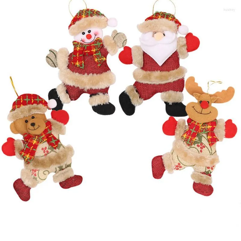Kerstdecoraties 4 stks/set Dancing Santa Claus Merry ornamenten Xmas Tree Hangende speelgoed Doll Home Decor Old Man Present Navidad