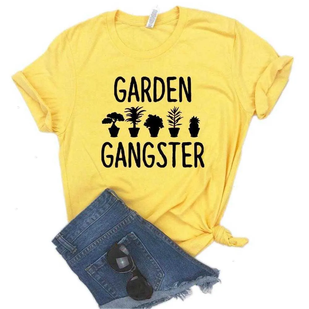 Garden Gangster Flower Print Womens T Shirt Women Casual Funny For Yong Lady Girl