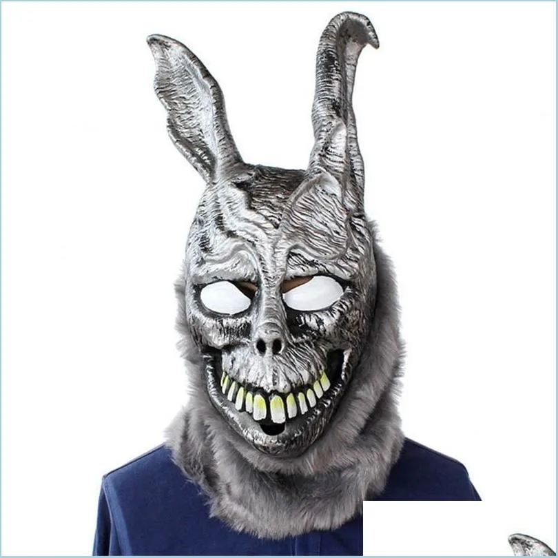 Party Masks Party Masks Animal Cartoon Rabbit Mask Donnie Darko Frank The Bunny Costume Cosplay Halloween Maks Supplies 220826 Drop Dhzge