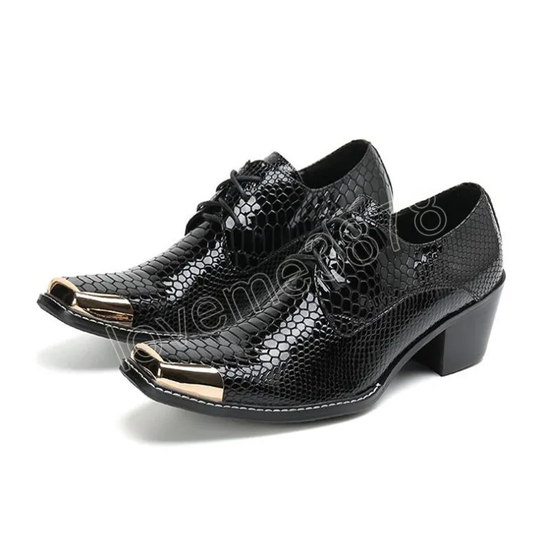 Italian Snake Pattern Genuine Leather High Heel Wedding Dress Formal Shoes For Men For Men