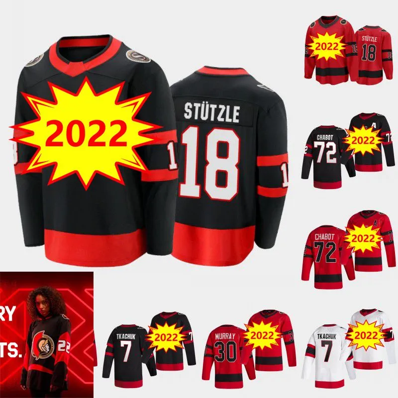 Custom Custom #18 Tim Stutzle Reverse Retro Jersey Senators 28 Claude Giroux 12 Alex DeBrincat 7 Brady Tkachuk 72 Thomas Chabot 31 Anton For