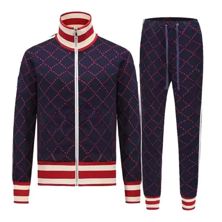 Projektantki Sweatsuits Men Tracksuit Suits Sport Suit High Neck zamek błyskawiczny Męskie Męskie Kurtki Tracki jogger garnitury kurtki sporne xxl xxxl guccy