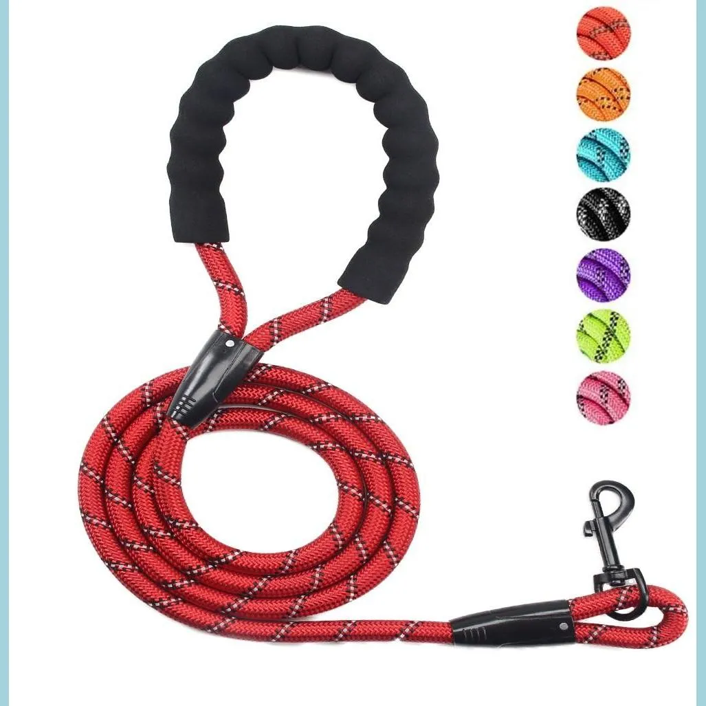 Hondenkragen ontleen aan nylon reflecterende honden leashes outdoor hardloop training sterk tractie touw voor puppy 2 meter huisdierhonden duurzaam dhk4f