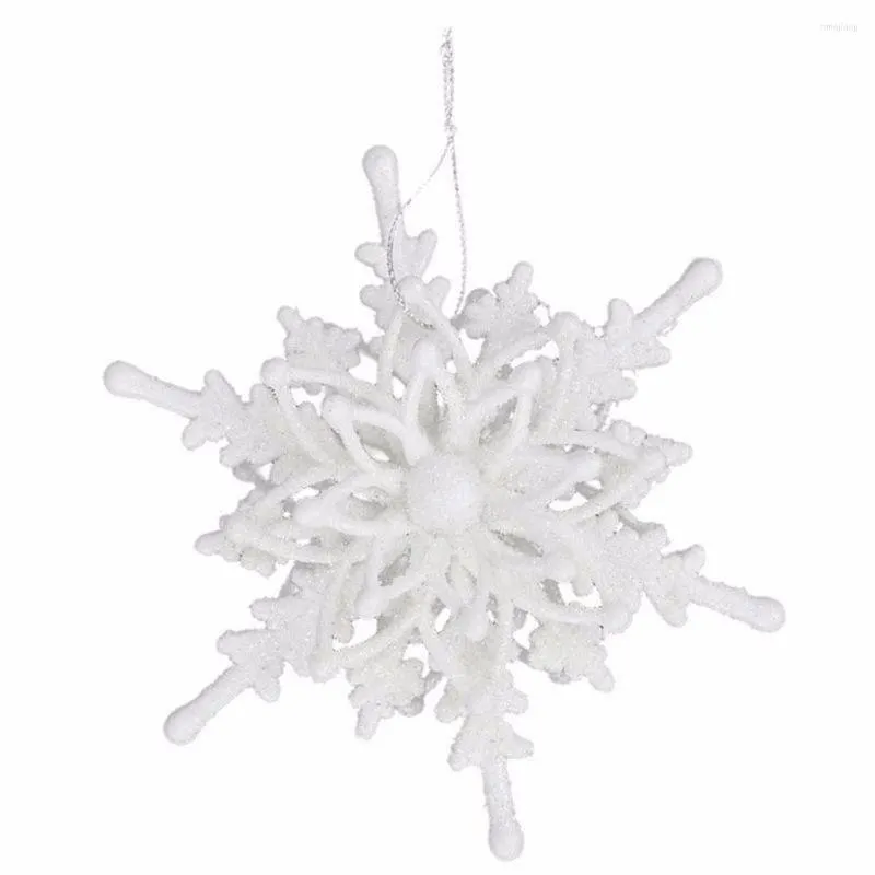 Décorations de Noël Flocon de Neige Décoration Pendentif En Plastique Paillettes Artificielle Glace Neige 3D Arbres De Noël Suspendu