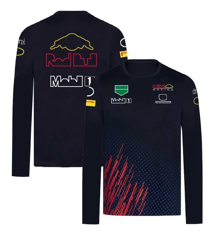 T-shirt de motorista de motorista F1 novo traje de corrida de mangas compridas F￳rmula 1 com o mesmo uniforme de equipe pode ser personalizado