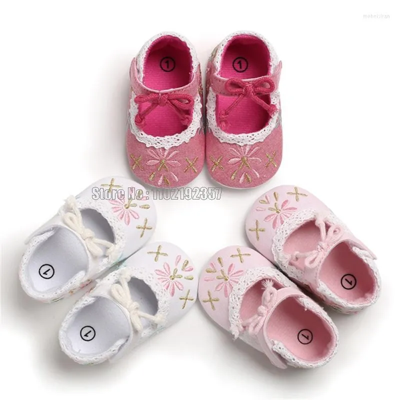 最初の歩行者生まれの幼児の女の子の子供たちのソフト靴底幼児幼児アンチスリップソリッドフリル靴