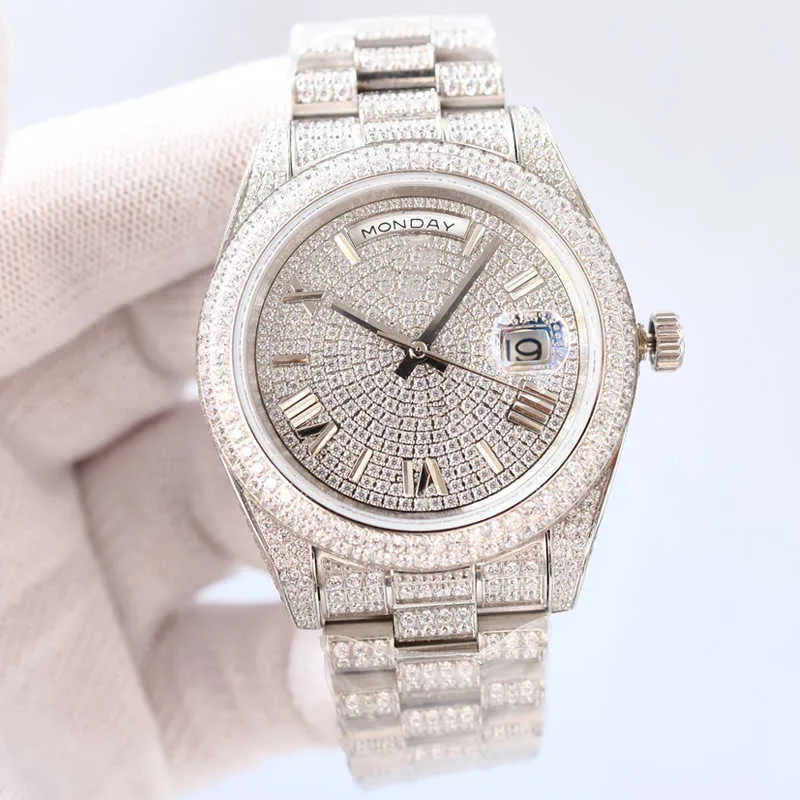 20231EEE Polshipches Diamond Mens Watch Automatisch mechanisch horloge 41 mm Sier Riem Strainls staal voor mannen Life Waterdichte polshorloge Polshorloge Mode polshorloge cadeau