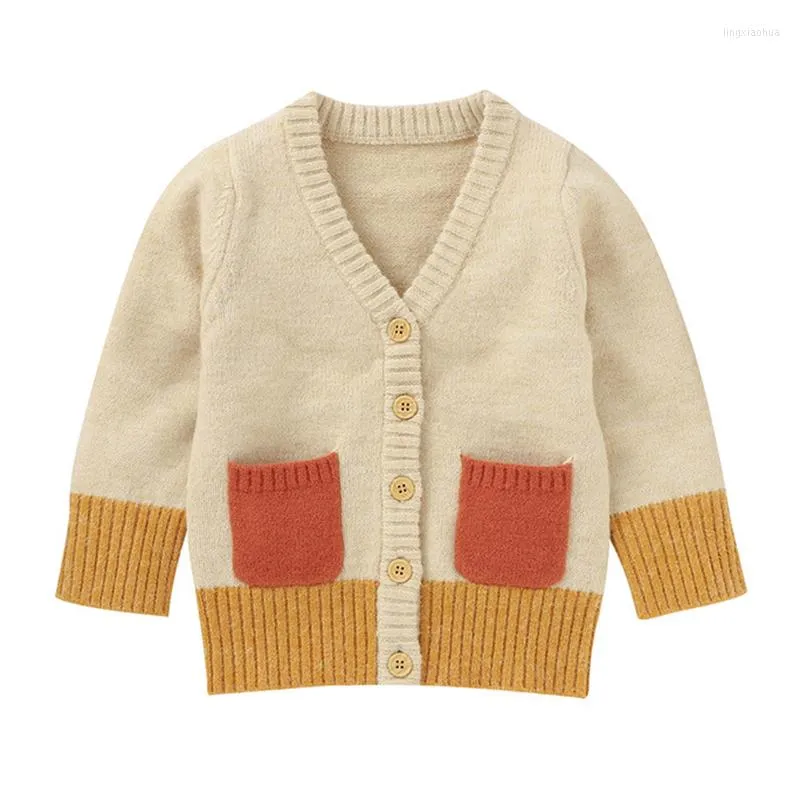Jackets Autumn Baby Boys Girls Coat Sweater Toddler Knit Cardigans Born Knitwear Long-sleeve Cotton Jacket Tops