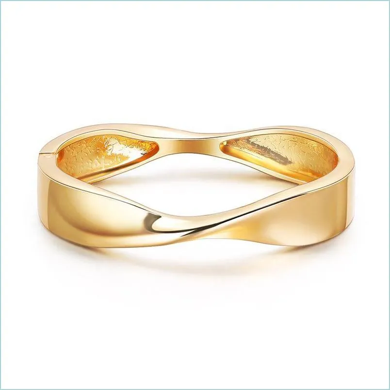 Bangle Bangle Bow Shape Gold Color Bracelet For Women Wedding Party Jewelry Giftbangle Drop Delivery 2022 Bracelets Dhzyx