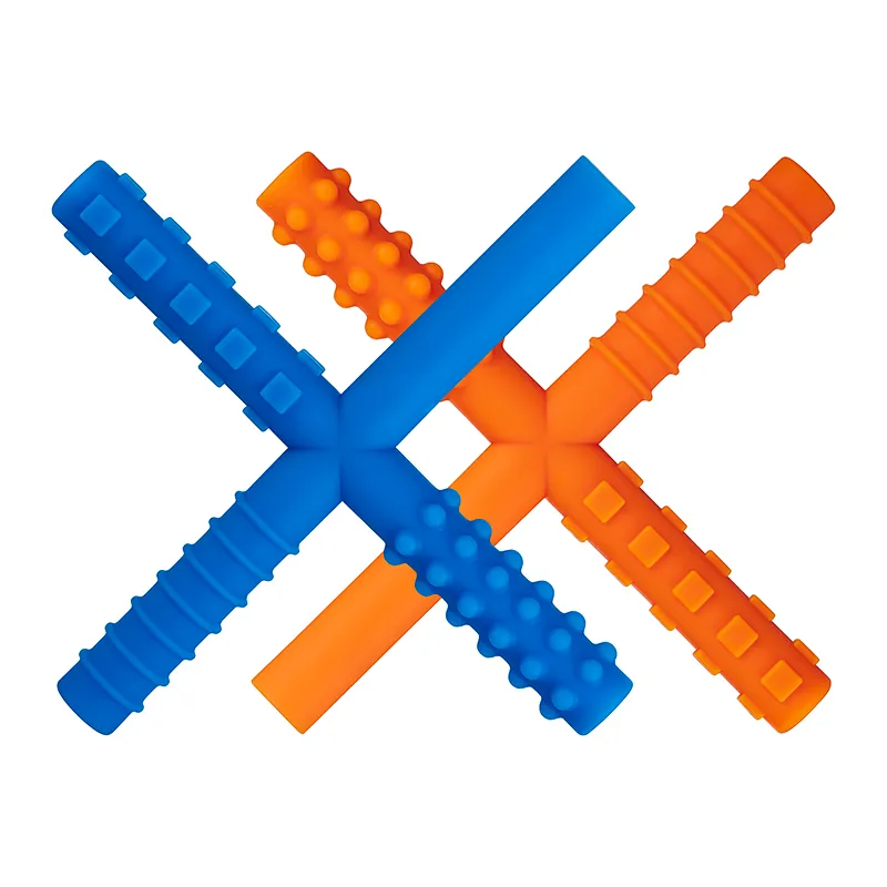 Massaggiagengive per bambini Giocattoli a forma di X Bastone gommoso Multi strutturato masticabile Fidget Chew Stixx per neonati Bambini Adulti Strumenti per bisogni speciali