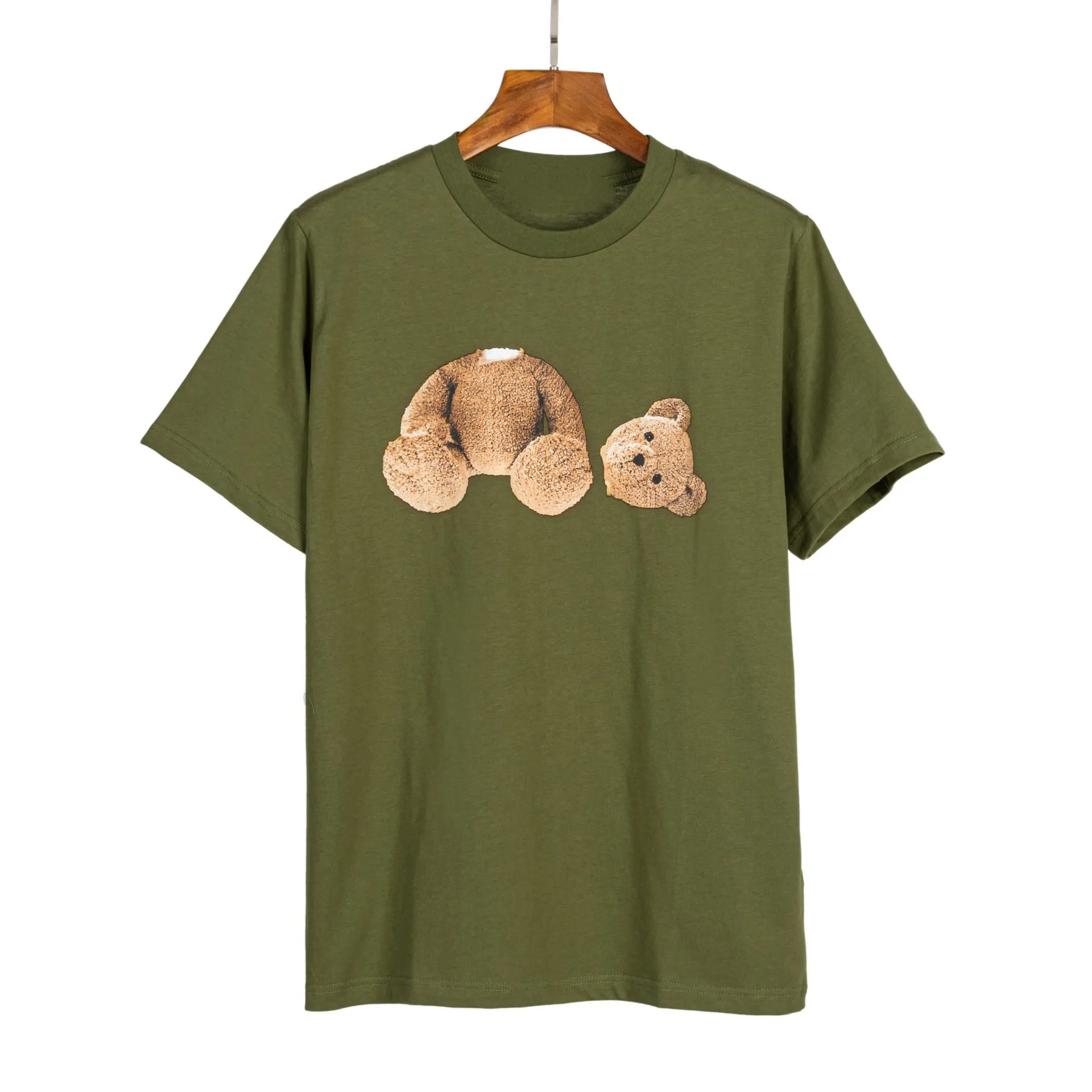 티셔츠 디자이너 새 옷 티 부러진 곰 만화 인쇄 편지 짧은 소매 캐주얼 둥근 목 티셔츠 느슨한 100%면 셔츠 야생 탑 빈티지 셔츠 크기 S-XL