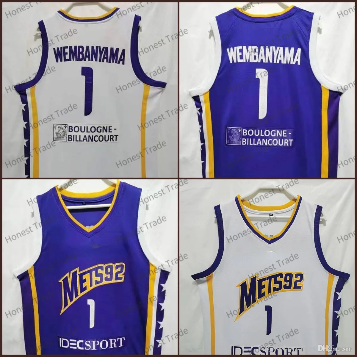 New 1 Victor Wembanyama Mens France Basketball Jersey Nanterre Mets92