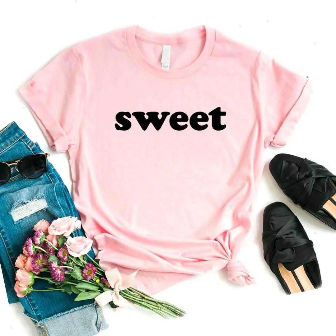 Sweet Print Women T Shirts Womens T-shirt Hipster Funny Lady Yong Girl 6 Color Top