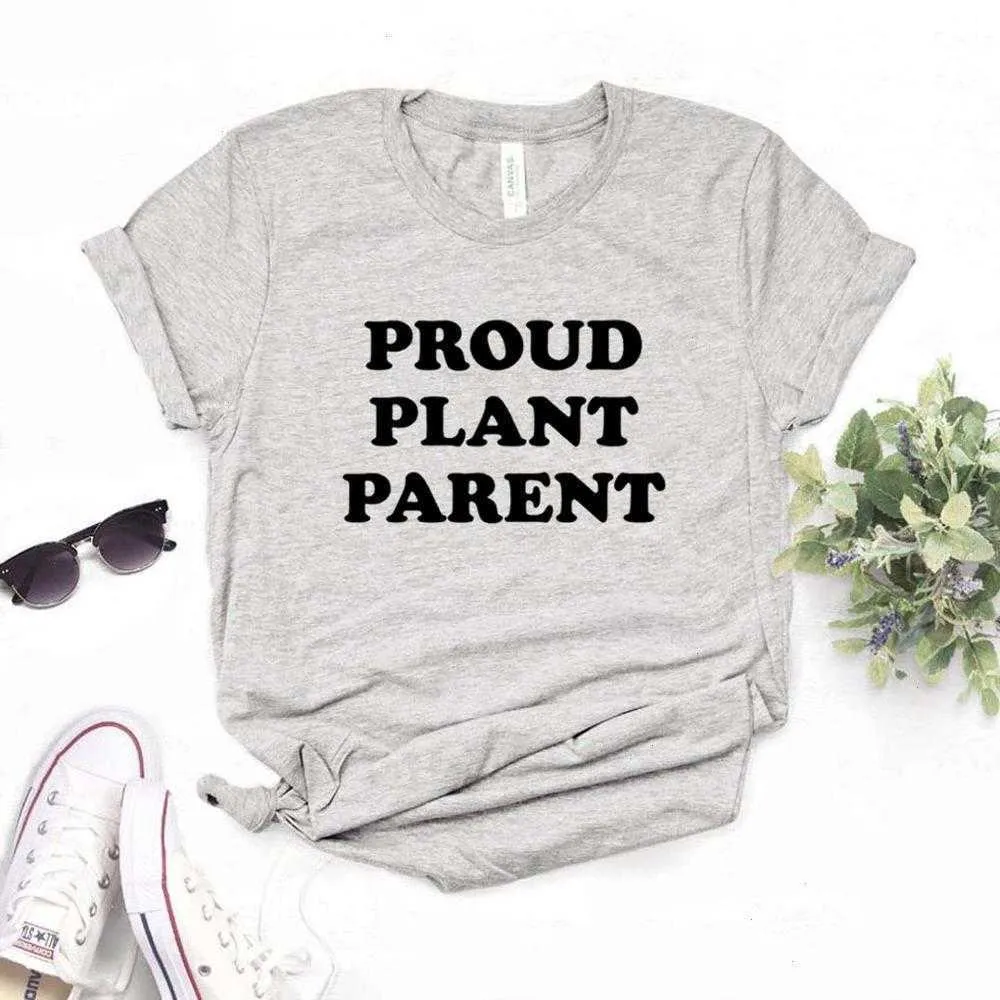 Gururlu Bitki Ebeveyn Baskı Kadın Toplar Tshirts Lady Top Tee için Günlük Komik Tişört