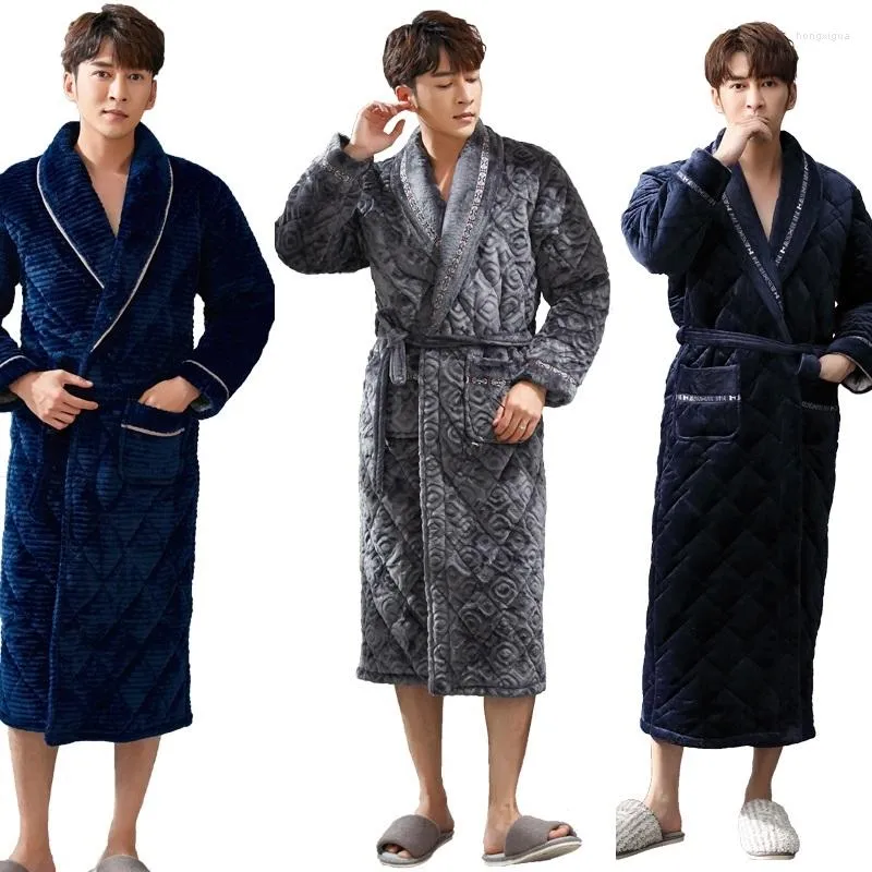 Ropa de dormir de algodón para hombre, bata de casa para amantes, Kimono de franela, bata de baño, ropa informal, camisón suave para hombre y mujer