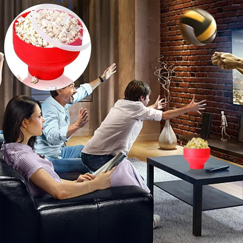 Bols Silicone Popcorn Bowl Air Micro-ondes Faisant Sauter Le Seau Résistant À La Chaleur