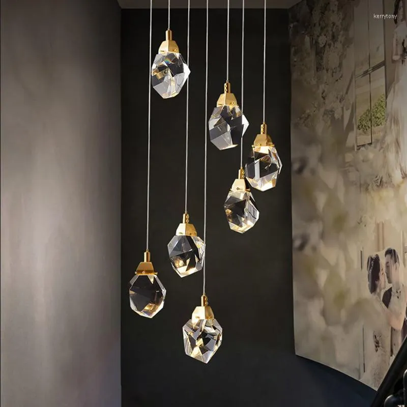 Kronleuchter Luxus Diamant Kristall Kronleuchter Für Treppe Große Wohnzimmer Halle Beleuchtung Gold Home Deocr Led Cristal Lampen