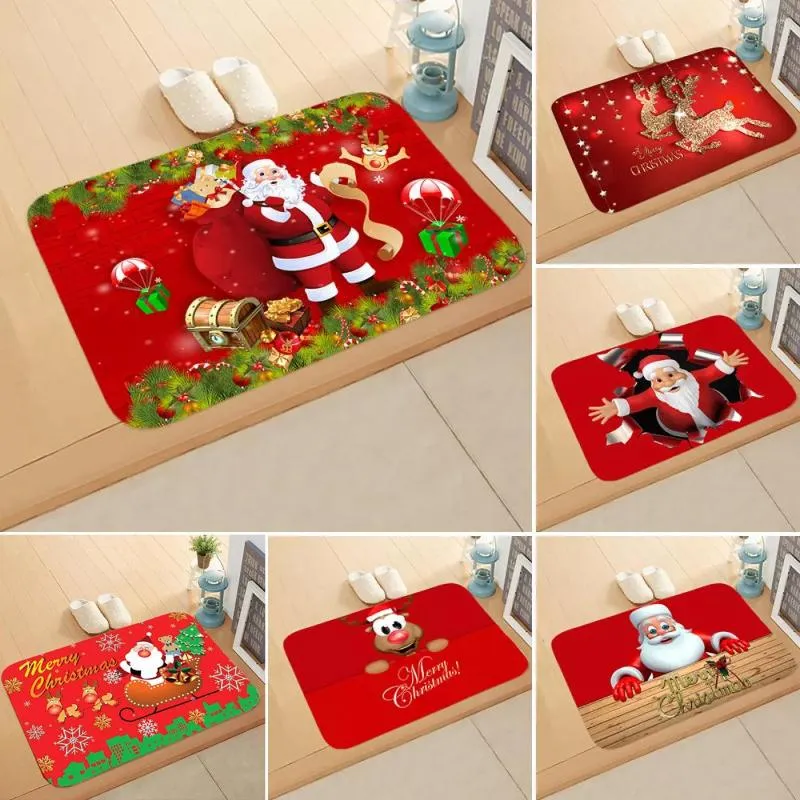 Juldekorationer Santa Claus Mat Outdoor Carpet Merry Decor for Home 2022 Ornament Navidad Xmas Gift ￅr 2023