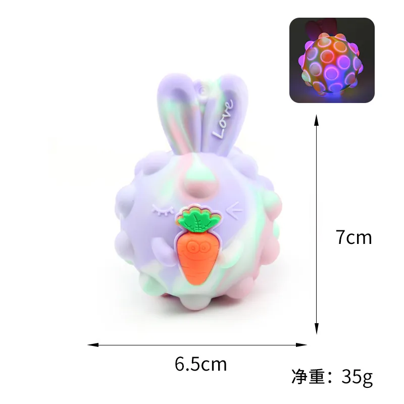 3D Squeeze Silicone Rabbit Stress Balls Sensory Toys for Kids Adults ADHD Anxiety Relief D58