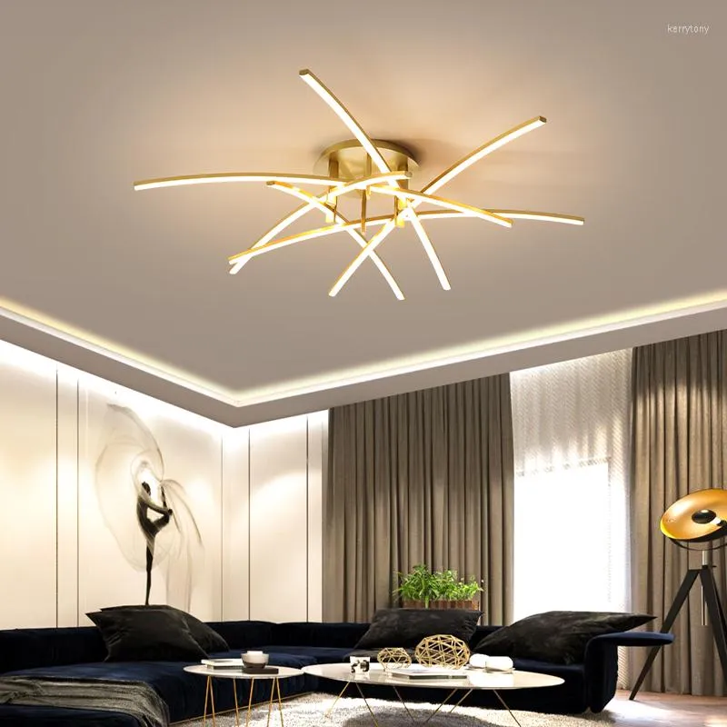 Moderne Kronleuchter für Wohnzimmer, Schlafzimmer, Esszimmer, stufenlose Dimmung, LED-Deckenleuchte mit Fernbedienung, Innenbeleuchtung