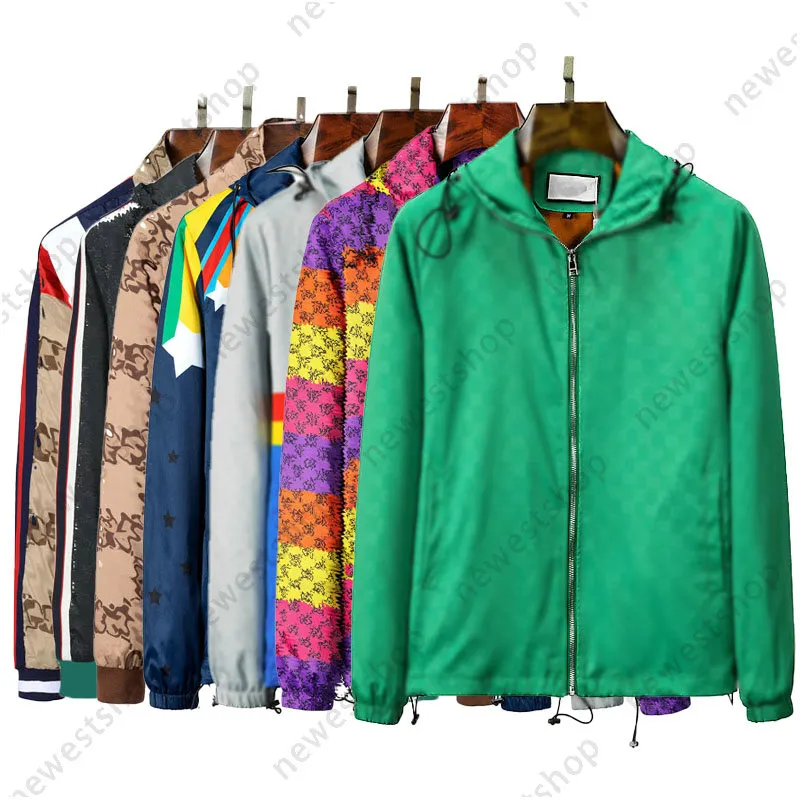 mens Designer jackets Autumn hooded zipper Jacket outwear black green khaki Streetwear paris long Sleeve luxury casual thin coat XXXL 3XL